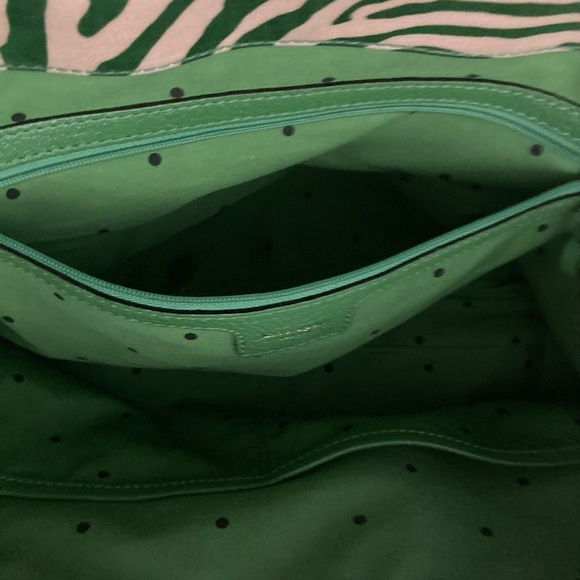 y2k 2000’s vintage Kate Spade satchel purse handbag green zebra animal print - Picture 11 of 11